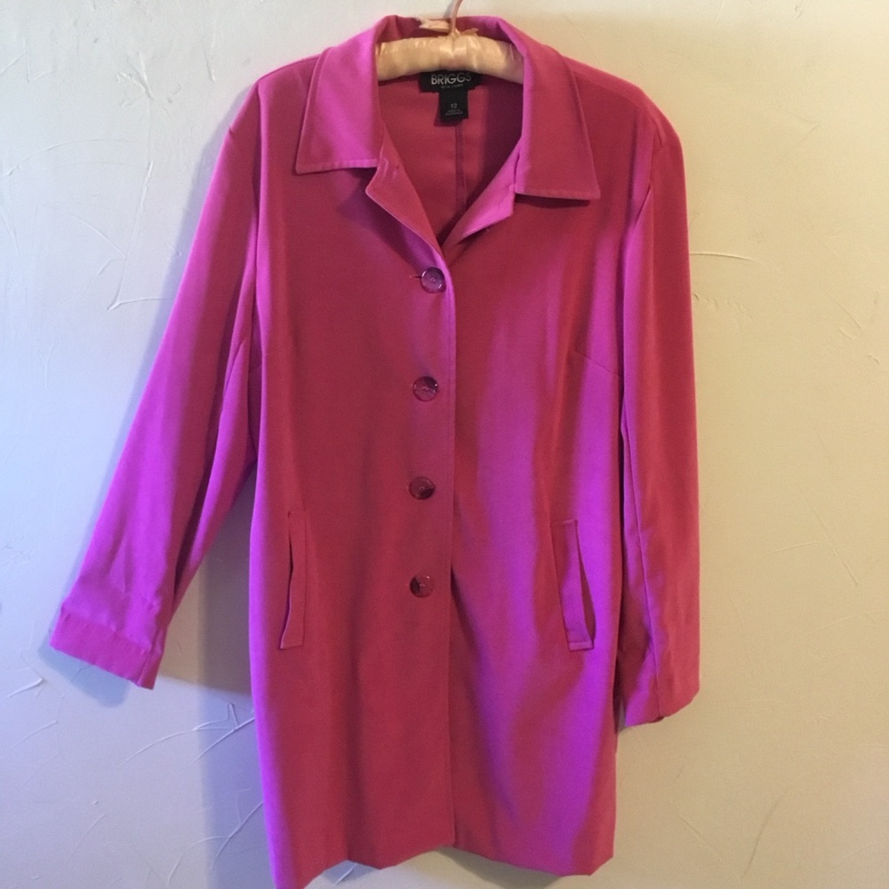 Briggs Pink Button Front Dress Coat Size 12